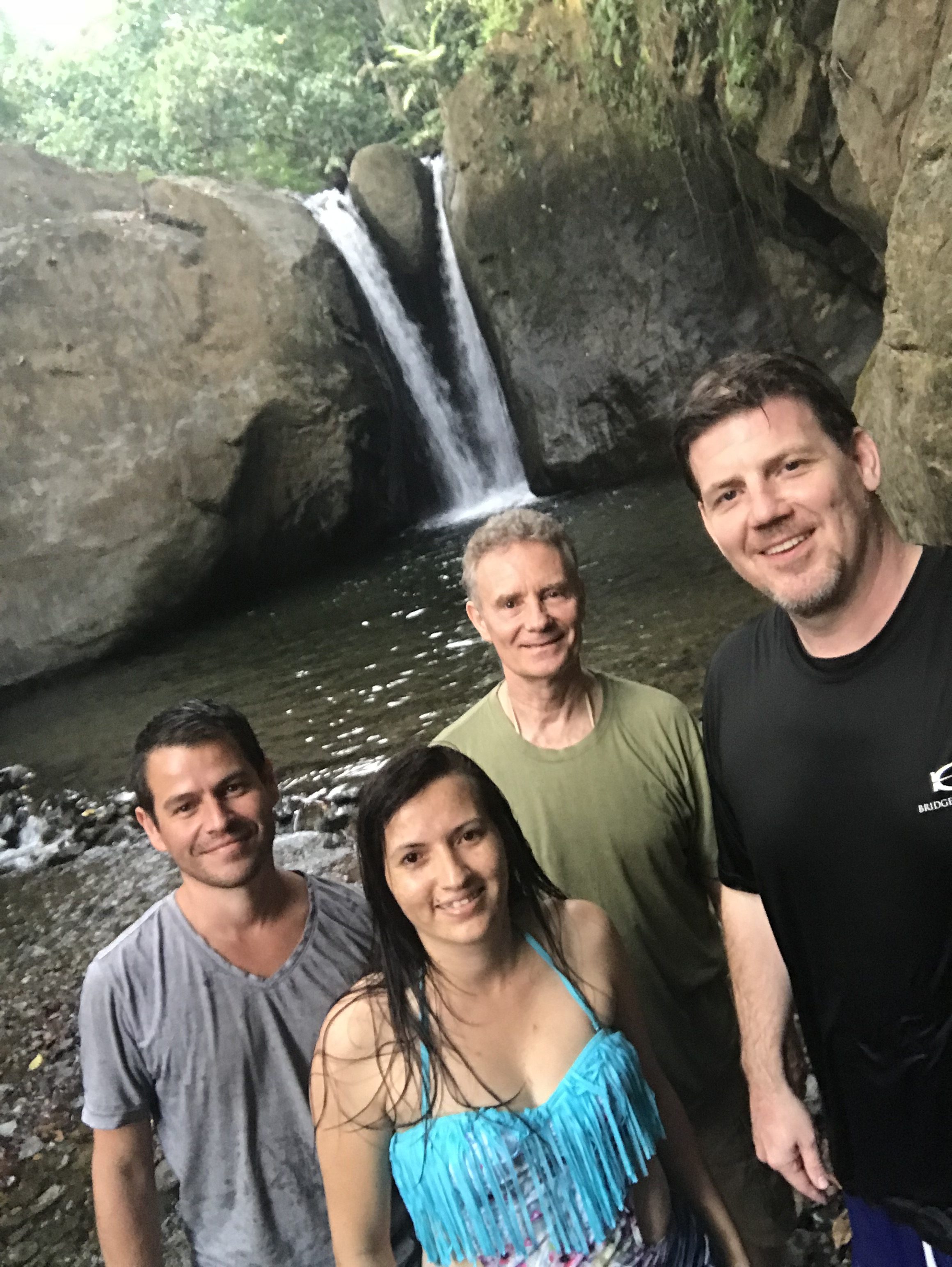 enjoying pavones waterfall