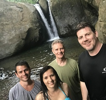 Staff Enjoying Pavones Waterfall