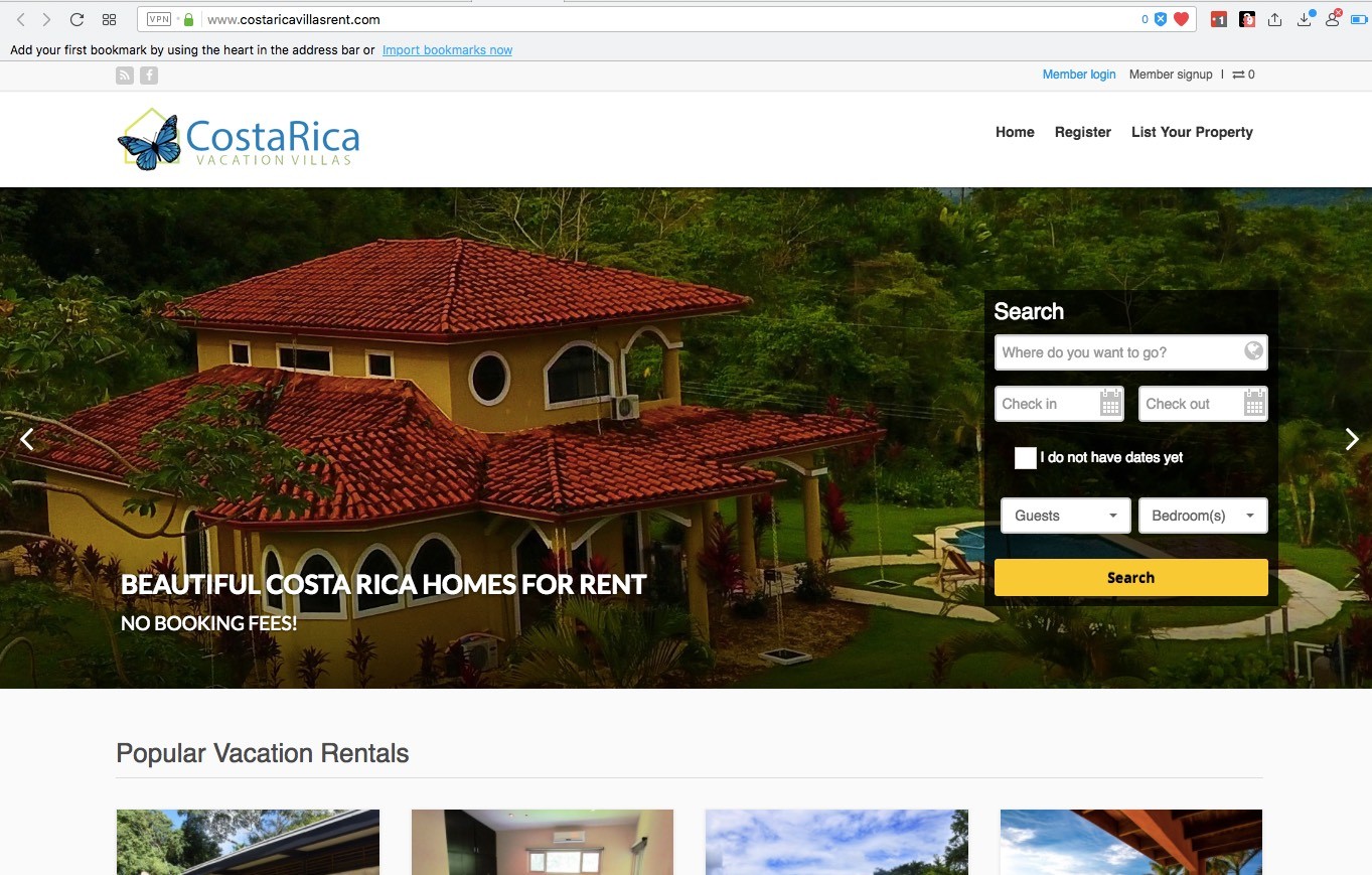 no fee vacation home rental site