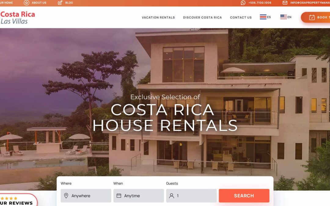 Costa Rica’s New Vacation Rental Website