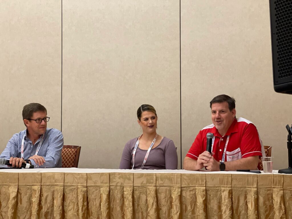 Robin Craigen, Alison Bayley and Nick Halverson presenting at the 2022 VRMA International Conference at Caesars Palace, Las Vegas. 