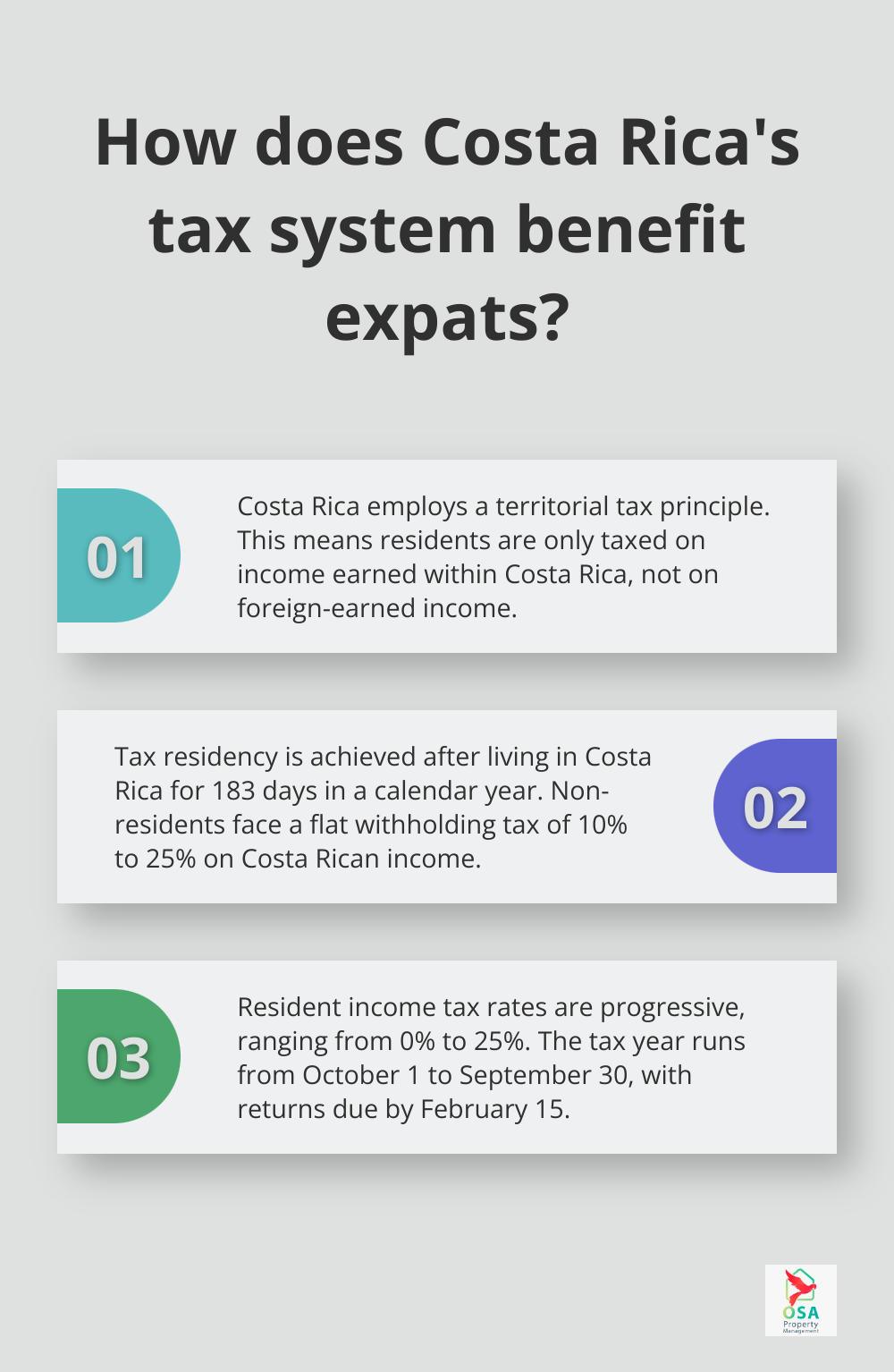 Fact - How does Costa Rica's tax system benefit expats?