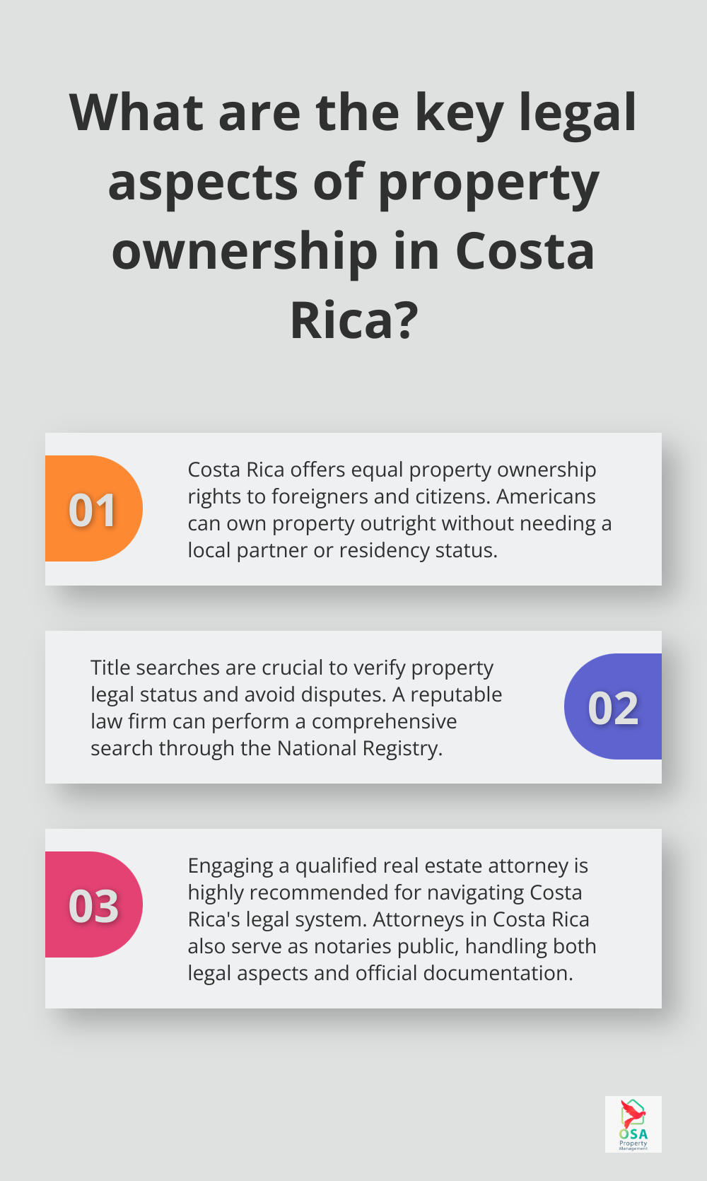 Infographic: What are the key legal aspects of property ownership in Costa Rica? - buying property in costa rica as an american