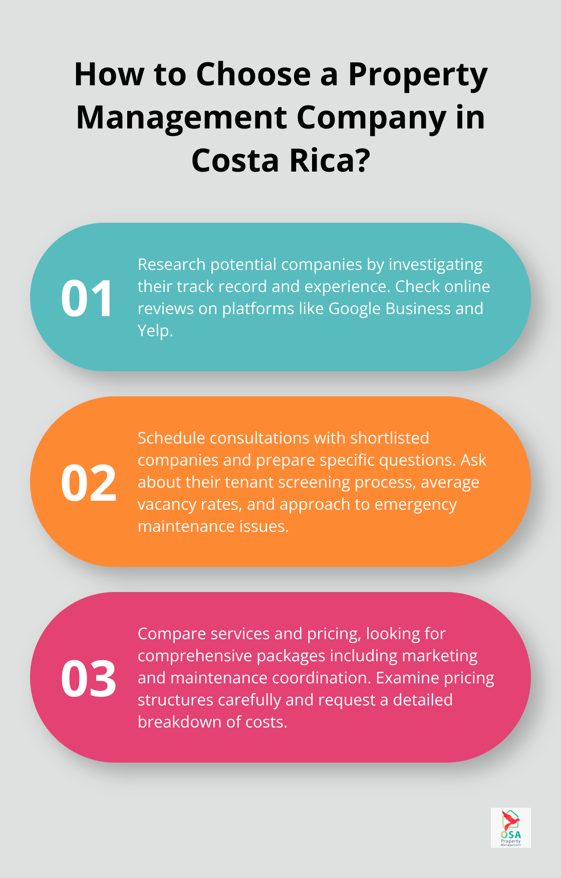 Infographic: How to Choose a Property Management Company in Costa Rica? - guide property services reviews