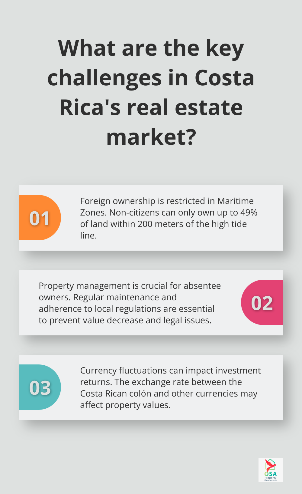 Infographic: What are the key challenges in Costa Rica's real estate market? - is buying property in costa rica a good investment