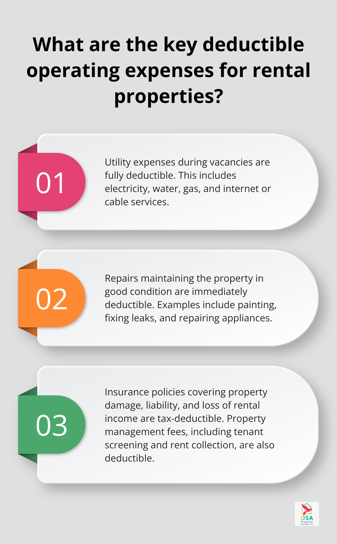 Infographic: What are the key deductible operating expenses for rental properties?