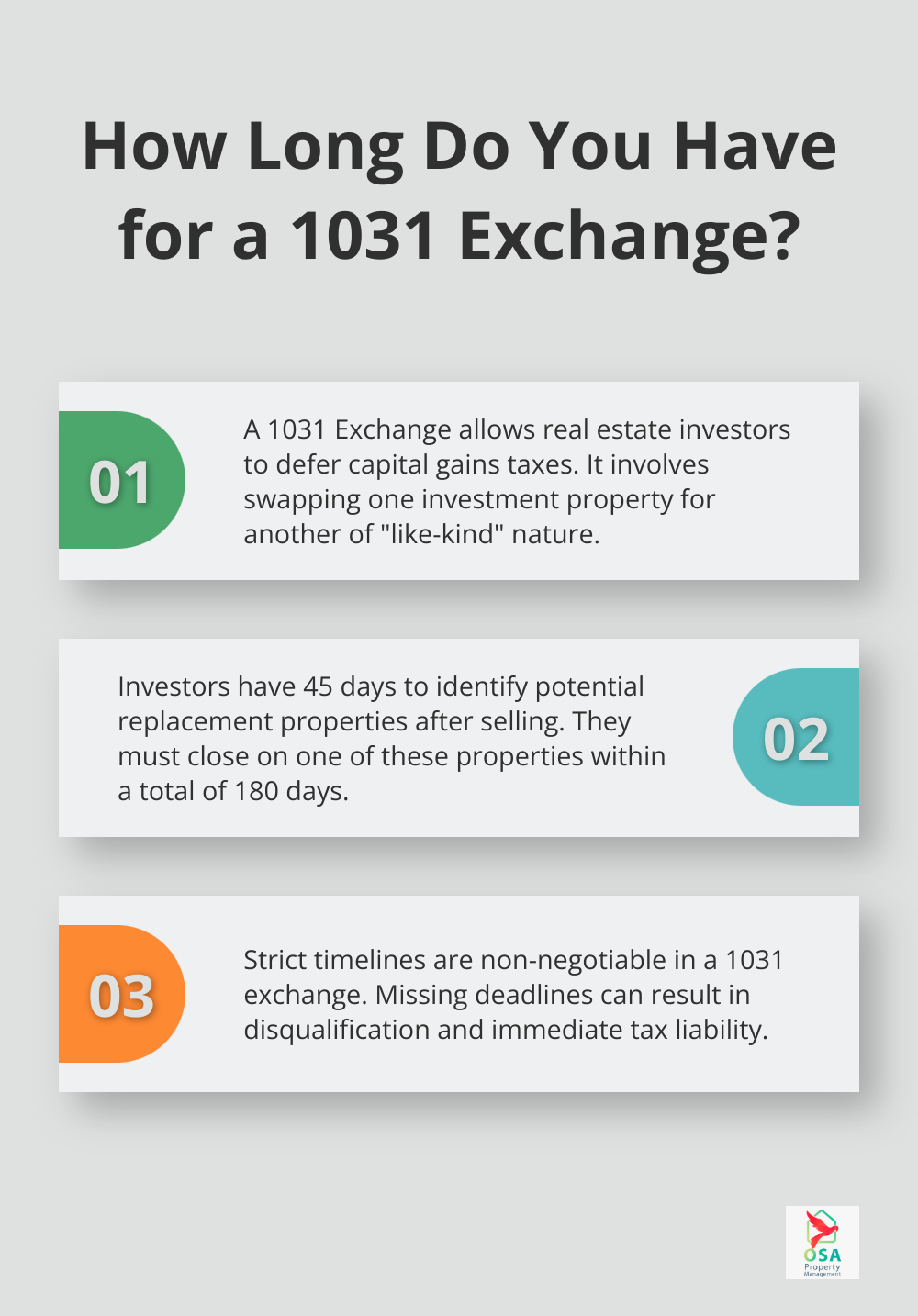 Infographic: How Long Do You Have for a 1031 Exchange? - tax advantages of owning a rental property