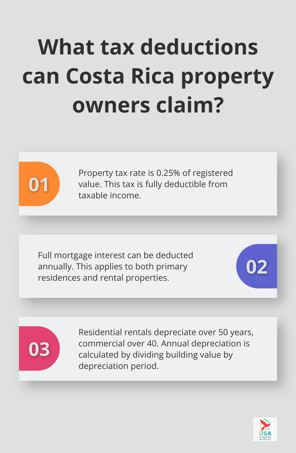 Infographic: What tax deductions can Costa Rica property owners claim?