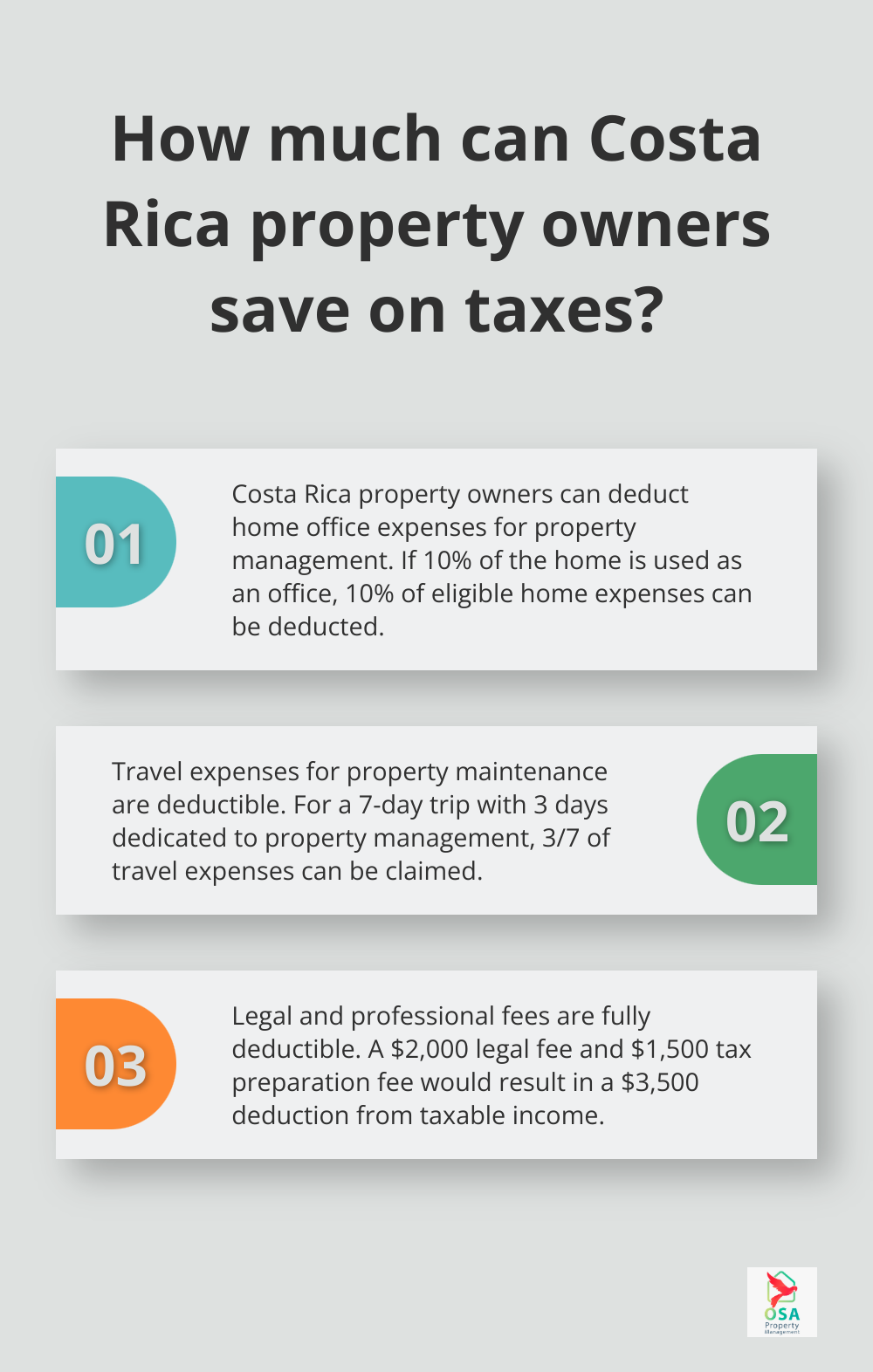 Infographic: How much can Costa Rica property owners save on taxes? - Tax deductions