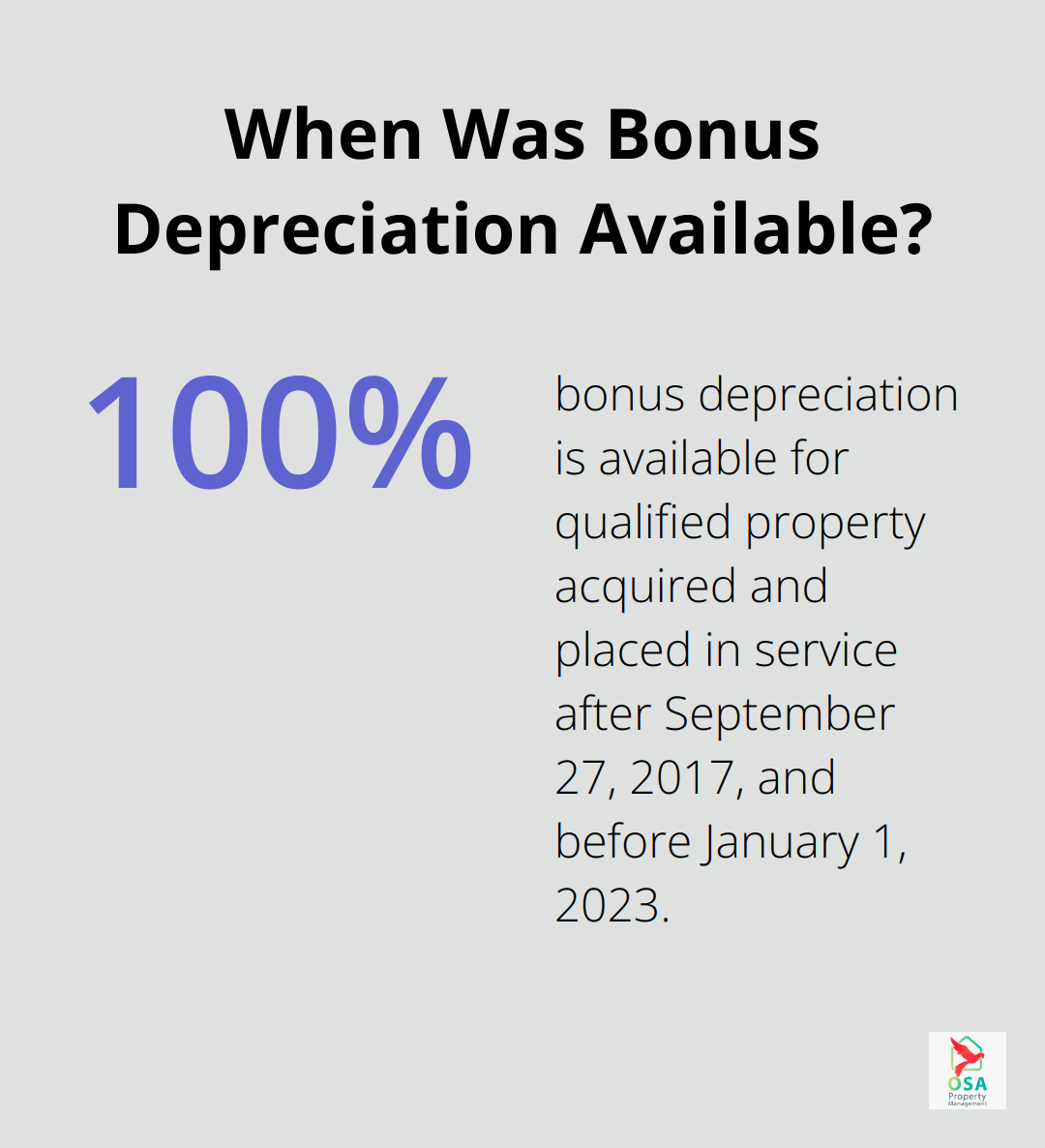 Infographic: When Was Bonus Depreciation Available?