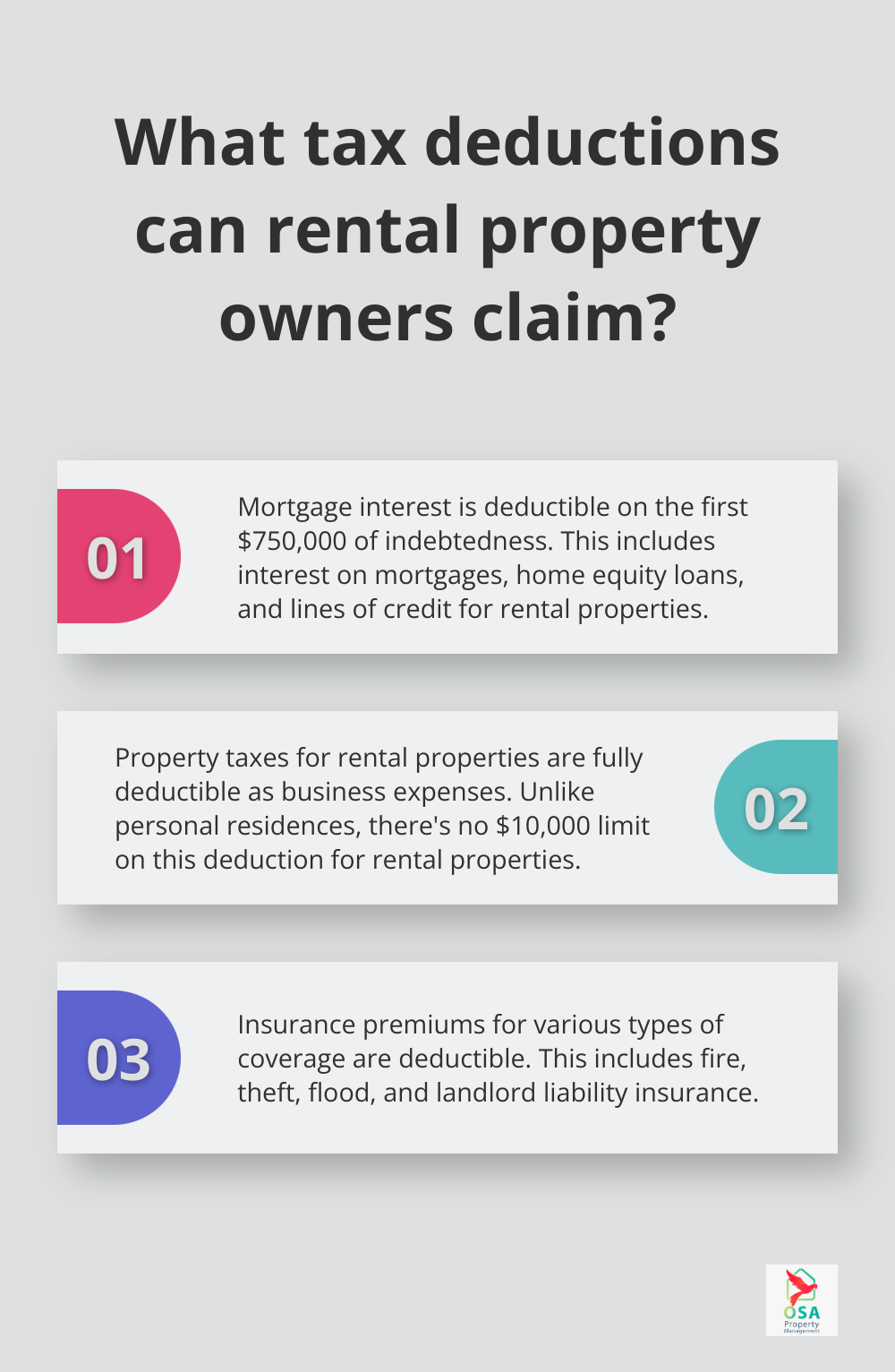 Infographic: What tax deductions can rental property owners claim? - tax breaks for owning rental property