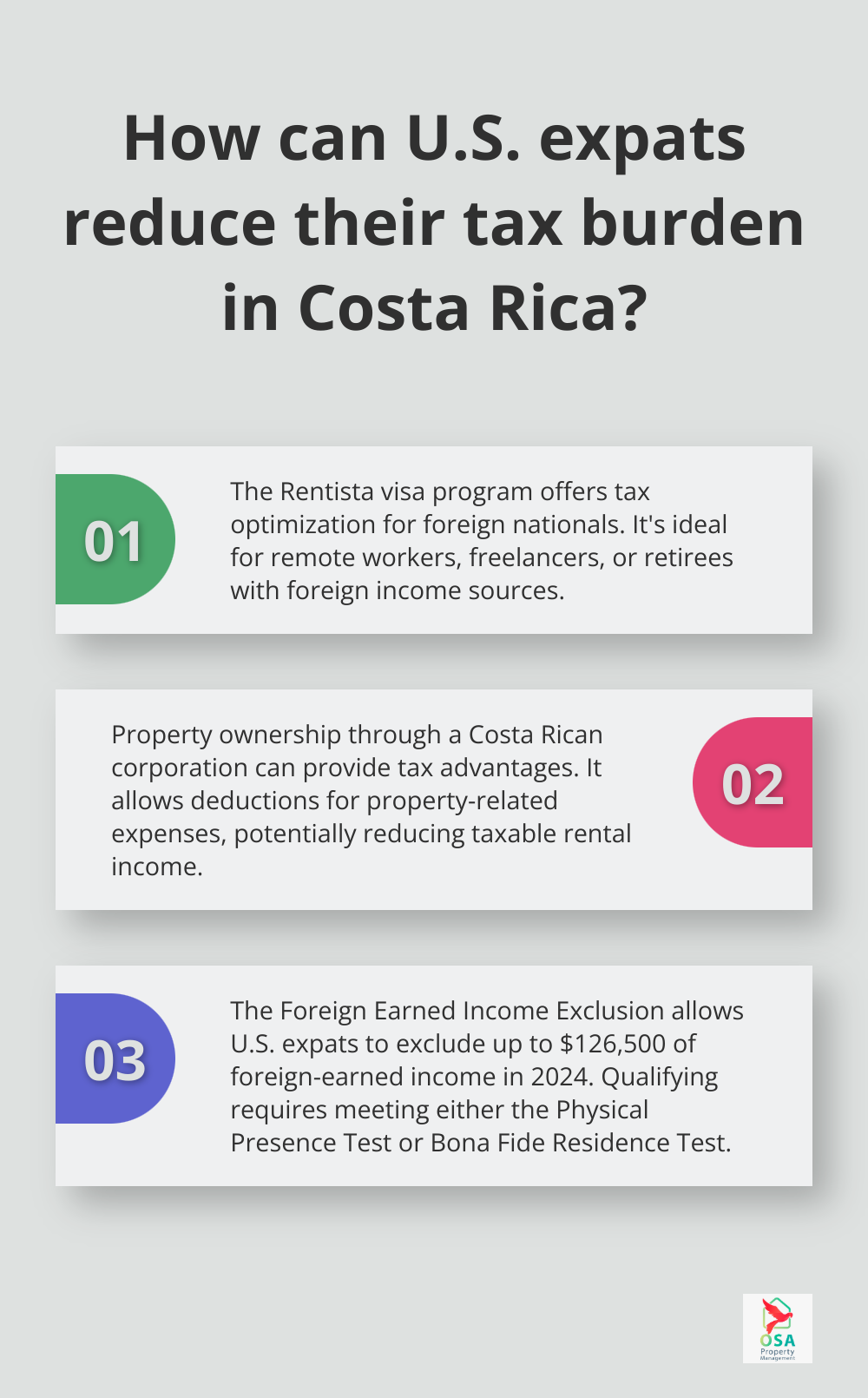 Infographic: How can U.S. expats reduce their tax burden in Costa Rica? - Costa Rica expat taxes