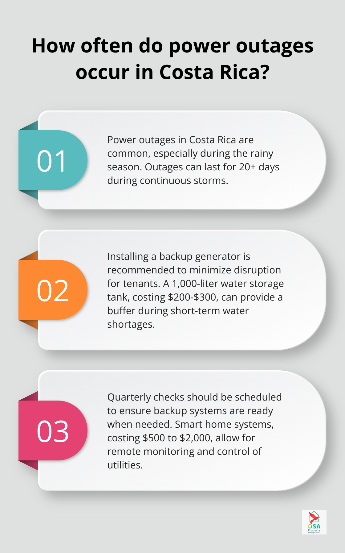 Infographic: How often do power outages occur in Costa Rica?