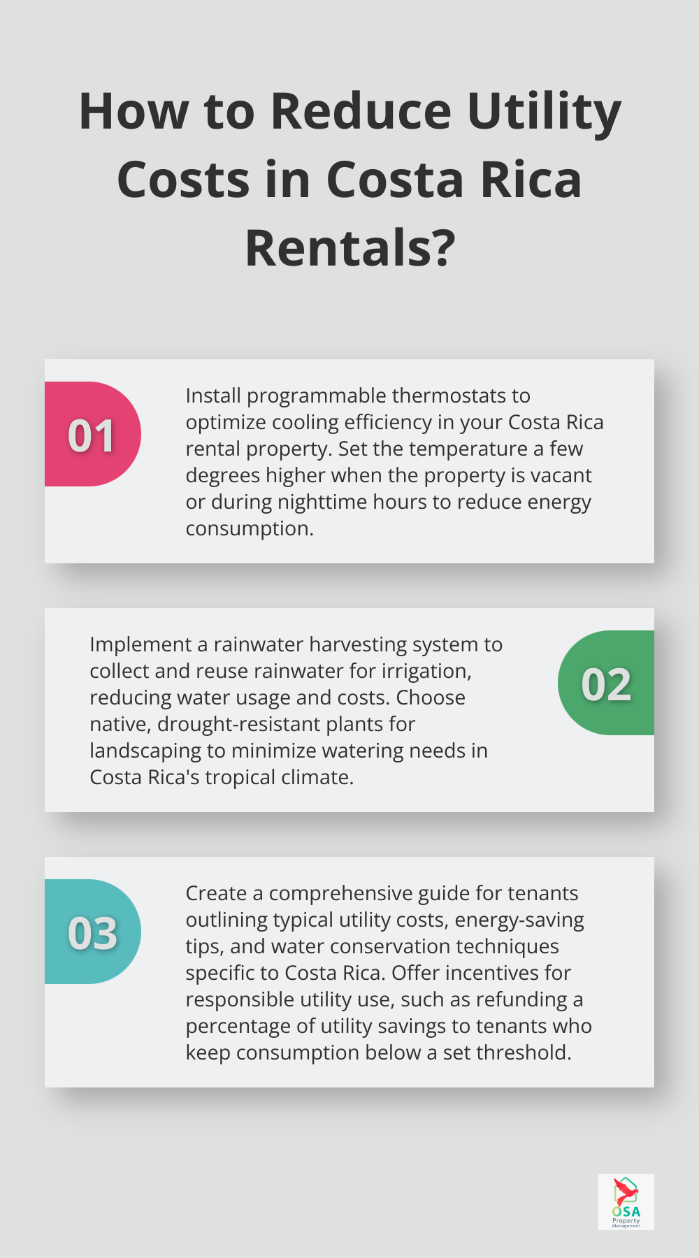 Infographic: How to Reduce Utility Costs in Costa Rica Rentals?