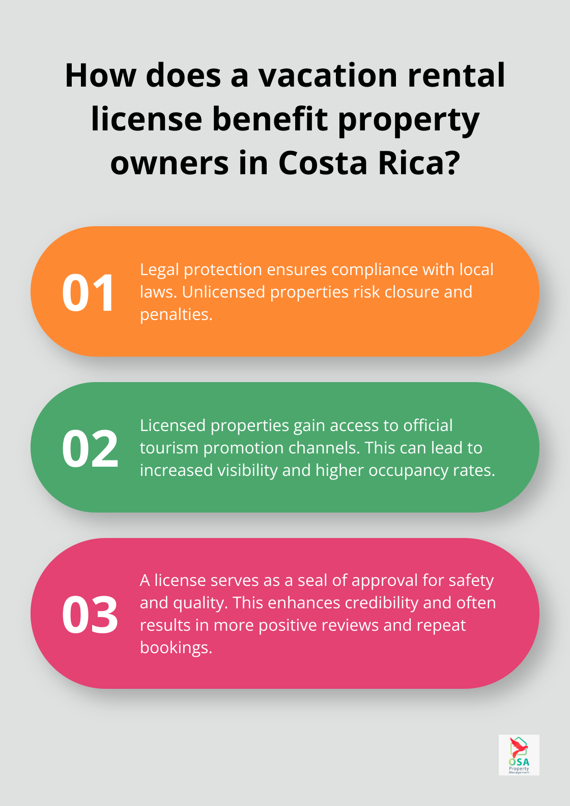 Infographic: How does a vacation rental license benefit property owners in Costa Rica? - Vacation rental licensing