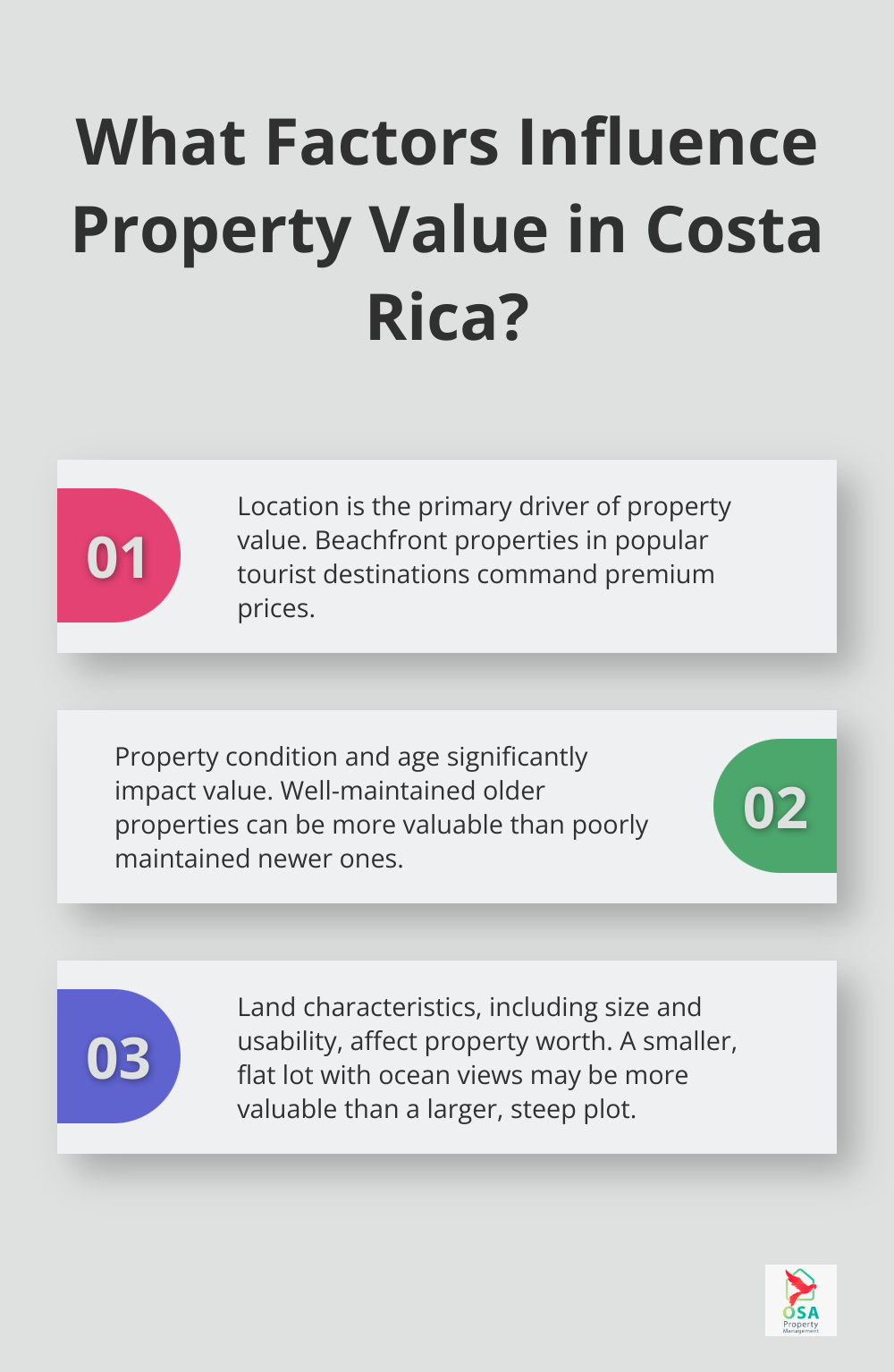 Infographic: What Factors Influence Property Value in Costa Rica? - Costa Rica property valuation