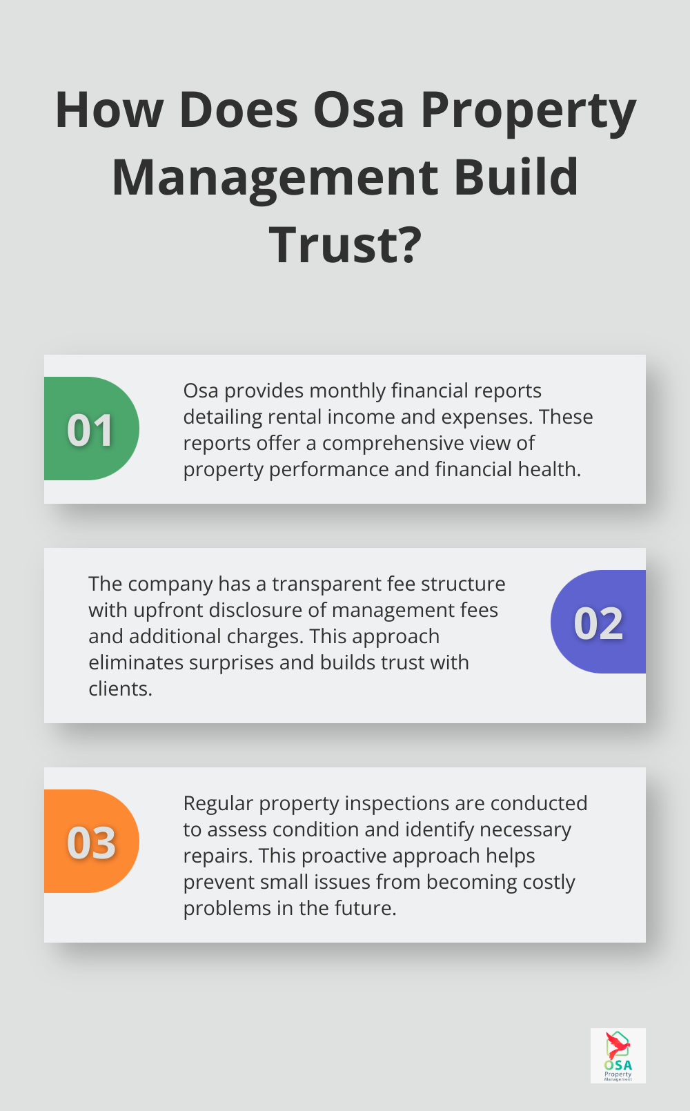 Infographic: How Does Osa Property Management Build Trust? - Property management ethics