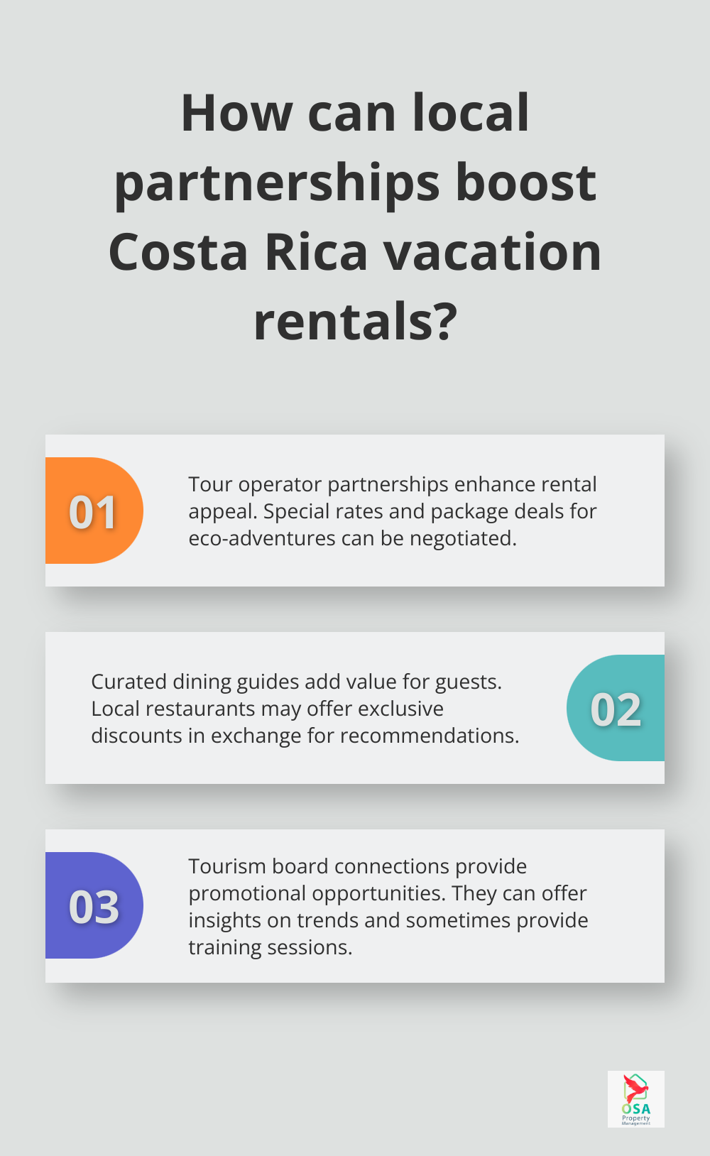 Infographic: How can local partnerships boost Costa Rica vacation rentals? - Vacation rental marketing