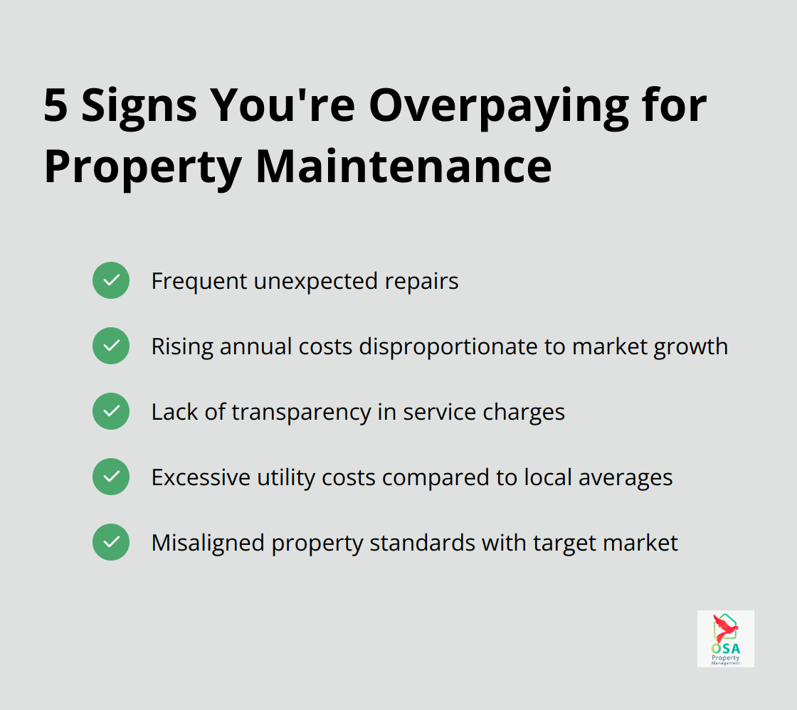 A list of five indicators that suggest you might be overspending on property maintenance in Costa Rica.