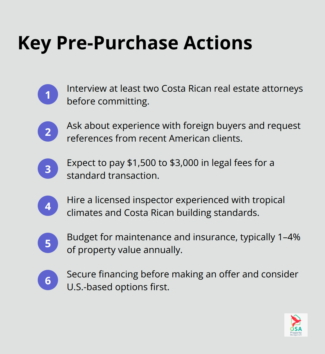 Checklist of essential steps before buying property in Costa Rica - can Americans buy property in Costa Rica