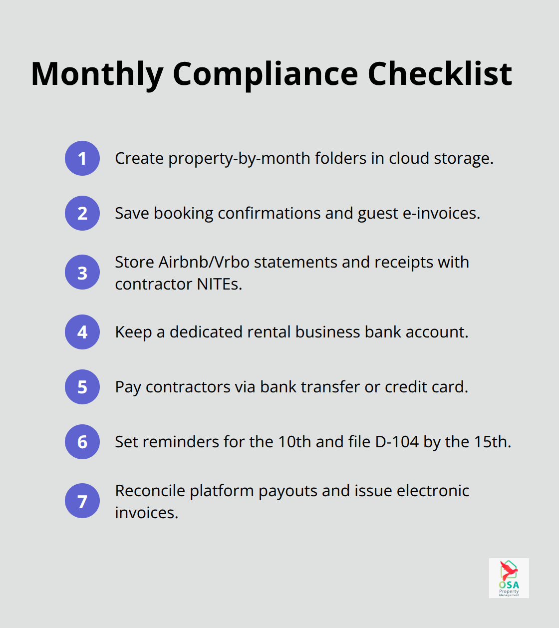 Step-by-step tasks to organize and file IVA each month - CR IVA rental guidelines