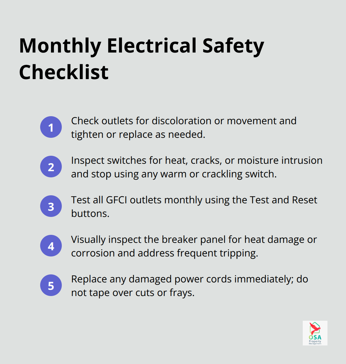 Five quick checks homeowners can perform monthly to prevent electrical failures - Electrical safety maintenance Costa Rica