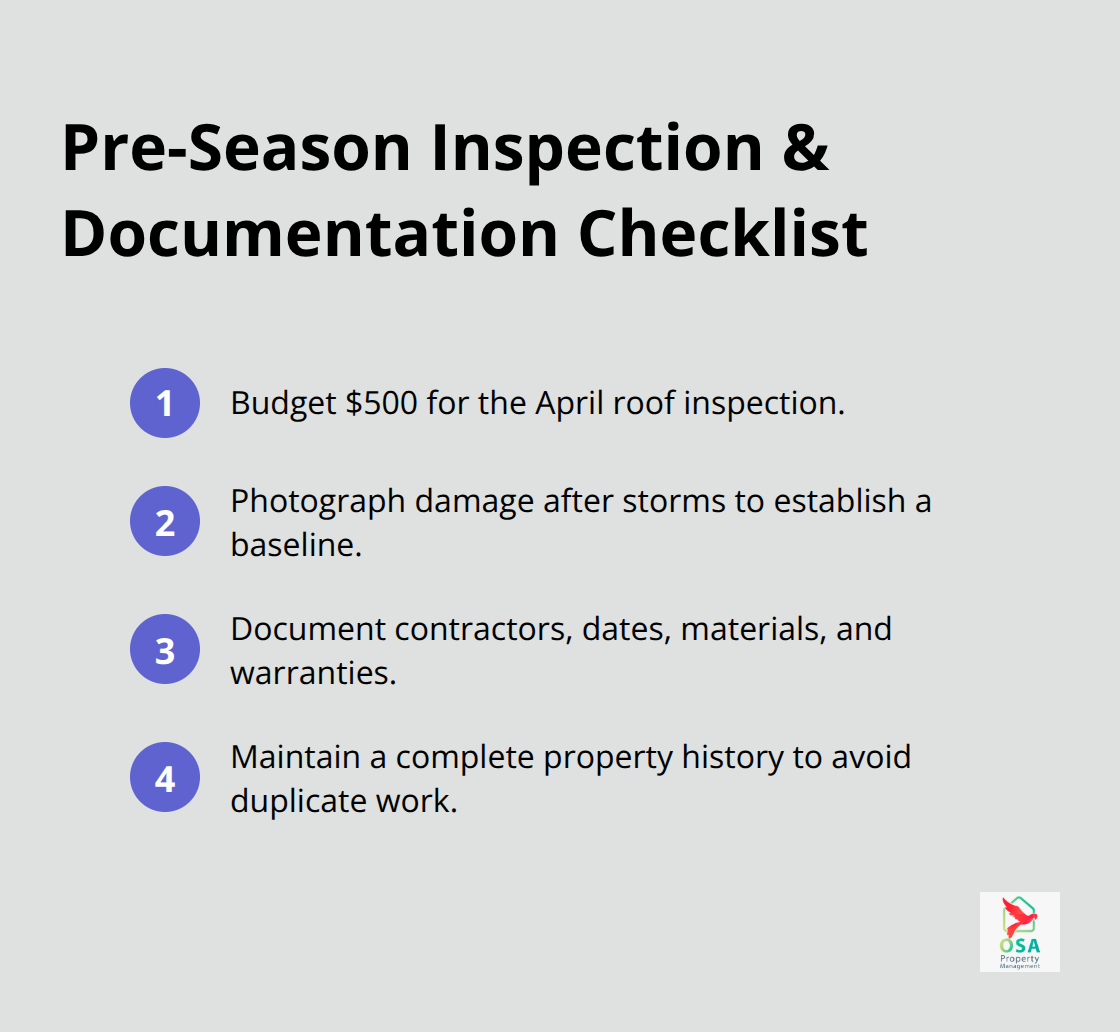 Compact checklist highlighting key post-storm documentation and record-keeping steps. - Home upkeep Costa Rica