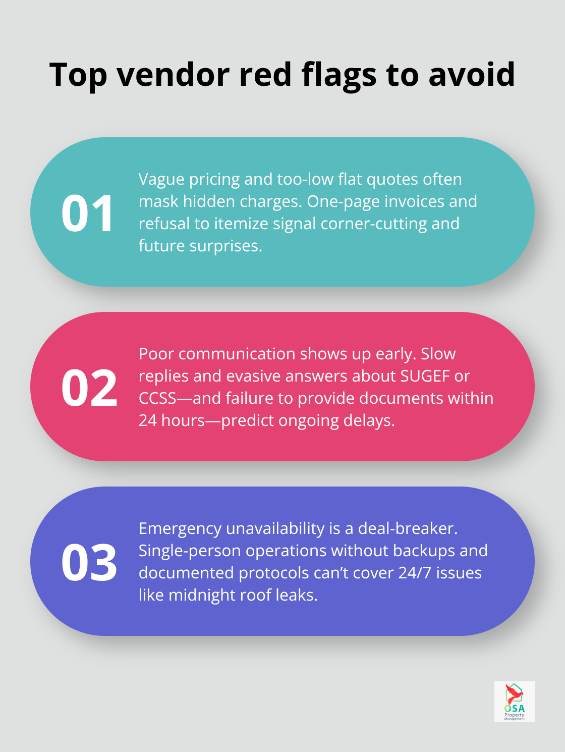 Three major red flags when evaluating Costa Rica maintenance vendors - Maintenance vendors Costa Rica