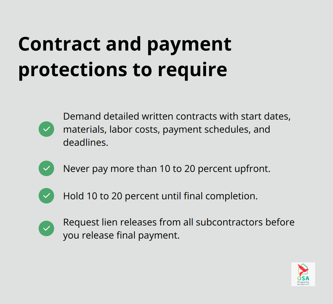 Checklist of contract terms and payment protections for hiring contractors in Costa Rica - Costa Rica home upkeep