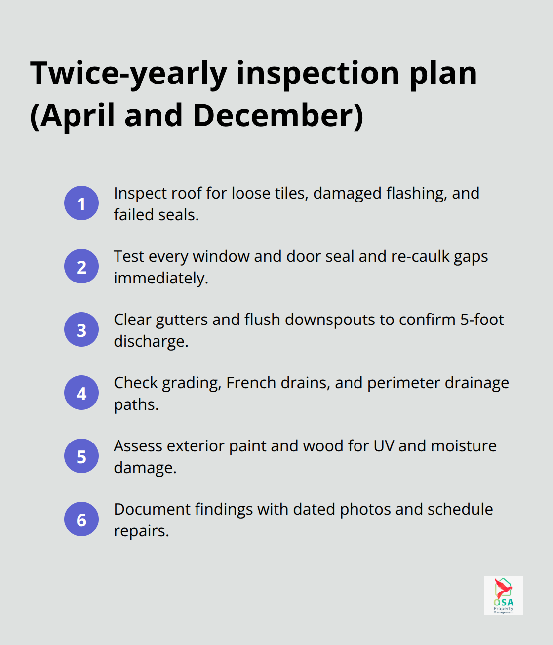 Compact checklist of seasonal inspection tasks for Costa Rica homes