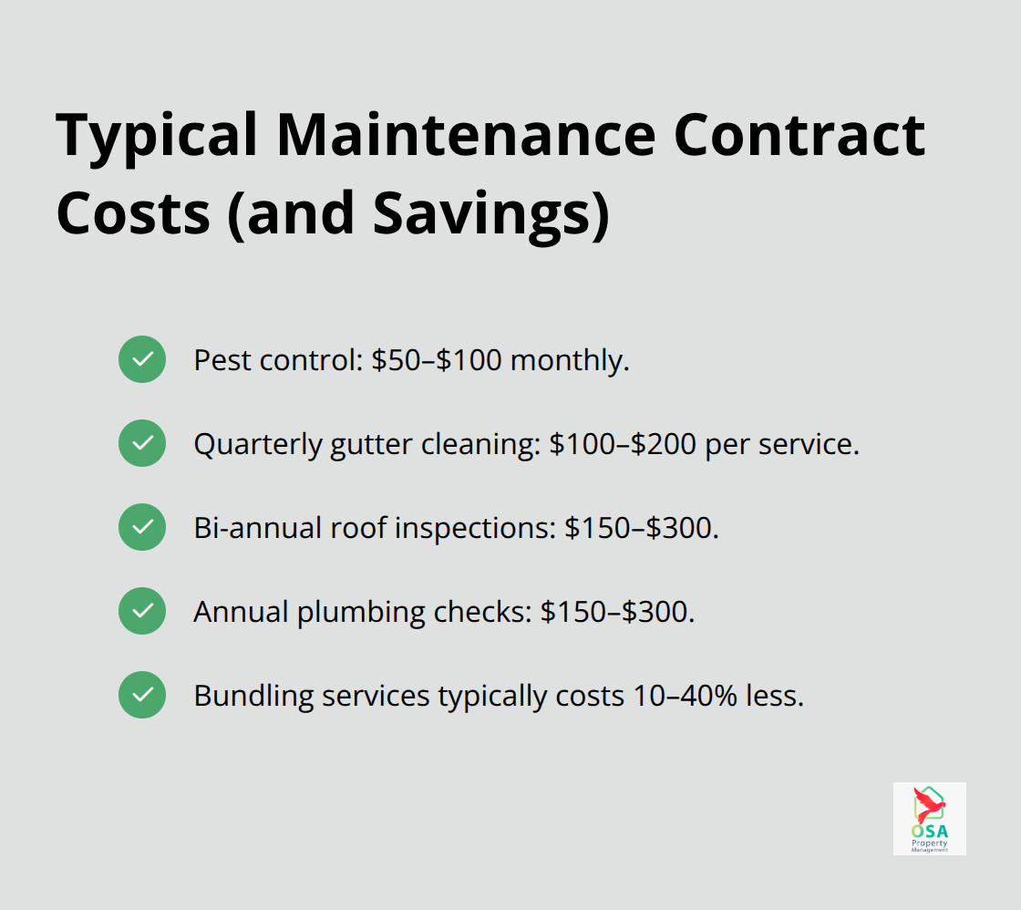 Checkmark list summarizing monthly and per-service costs plus bundling savings