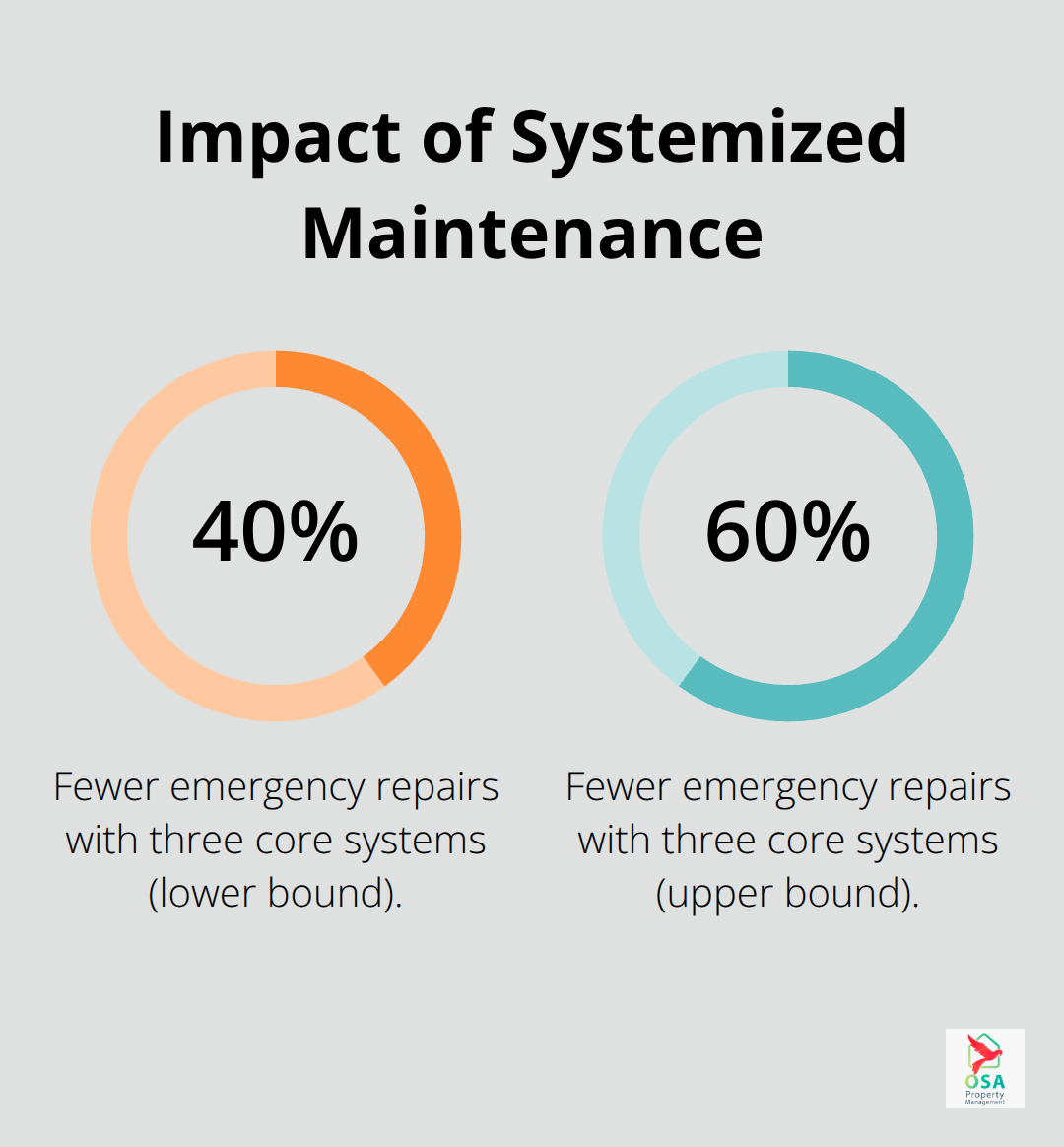 Chart showing emergency repair reduction from implementing three core systems - Maintenance scheduling Costa Rica