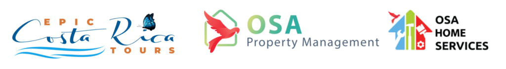 Osa Property Management Uvita office logo epic costa rica tours logo osa home services logo