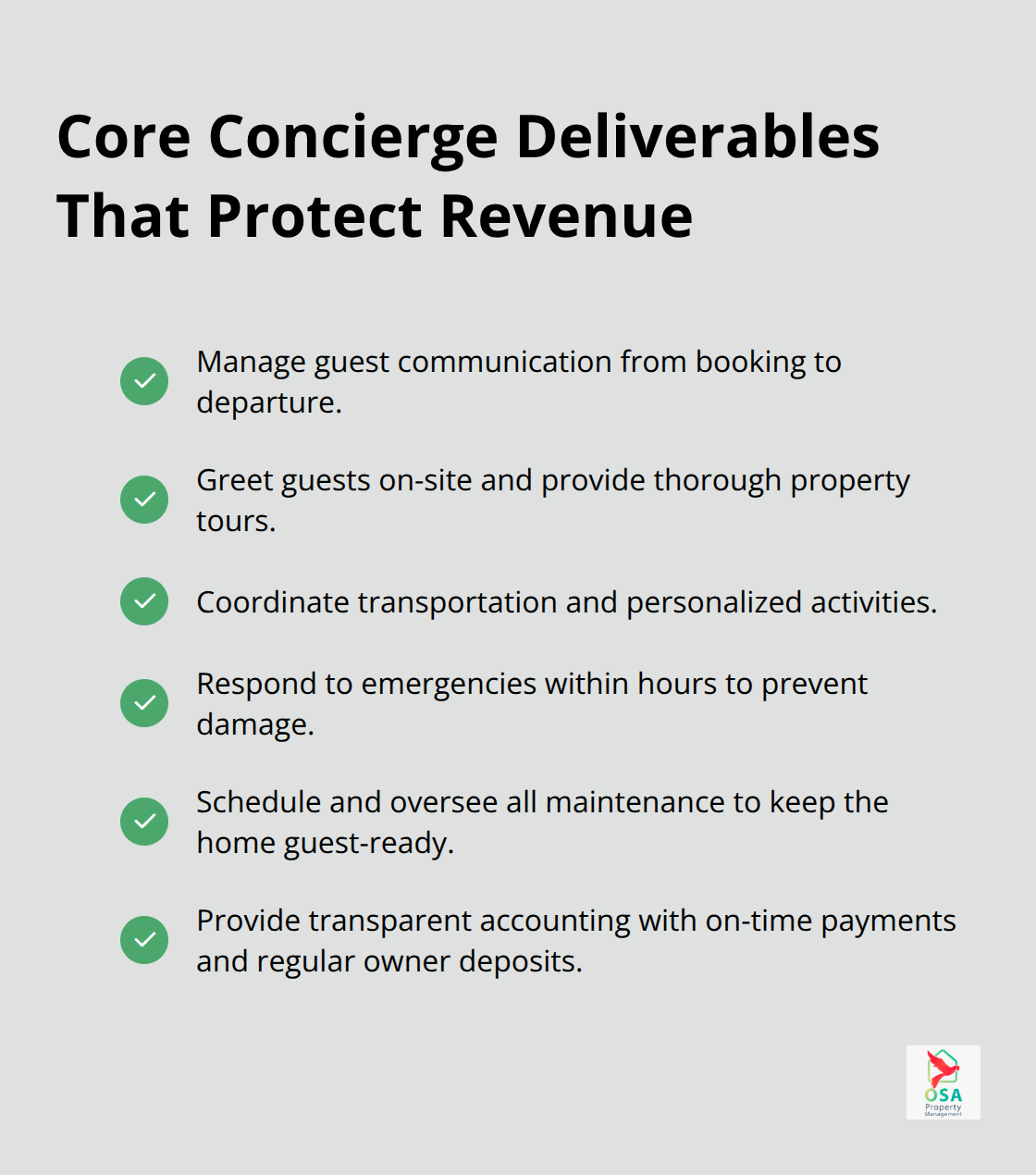 Checklist of concierge services that boost occupancy and guest satisfaction - Concierge services Costa Rica