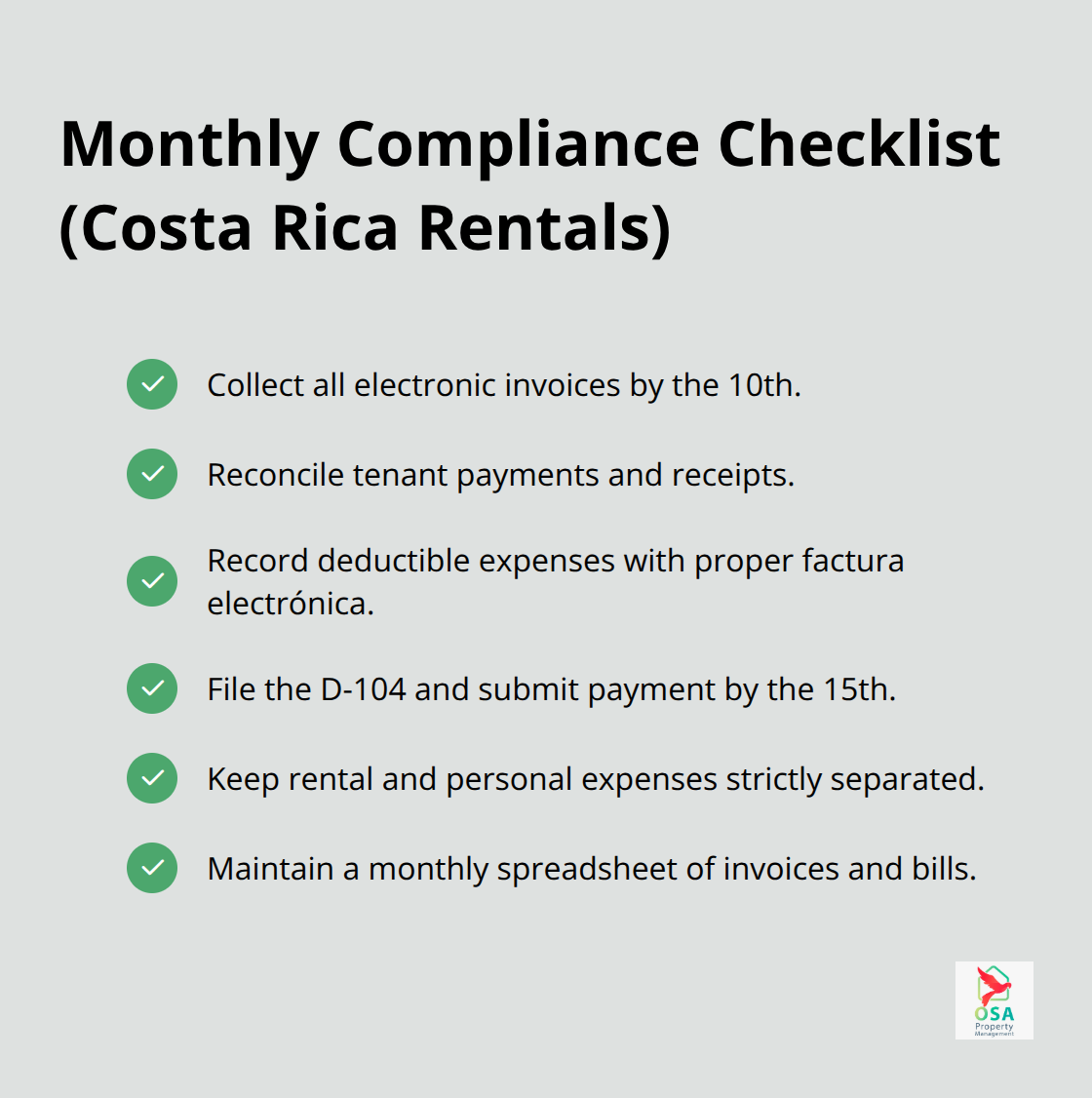 Checklist to meet Costa Rica’s 10th and 15th tax deadlines and stay compliant - Costa Rica rental taxes