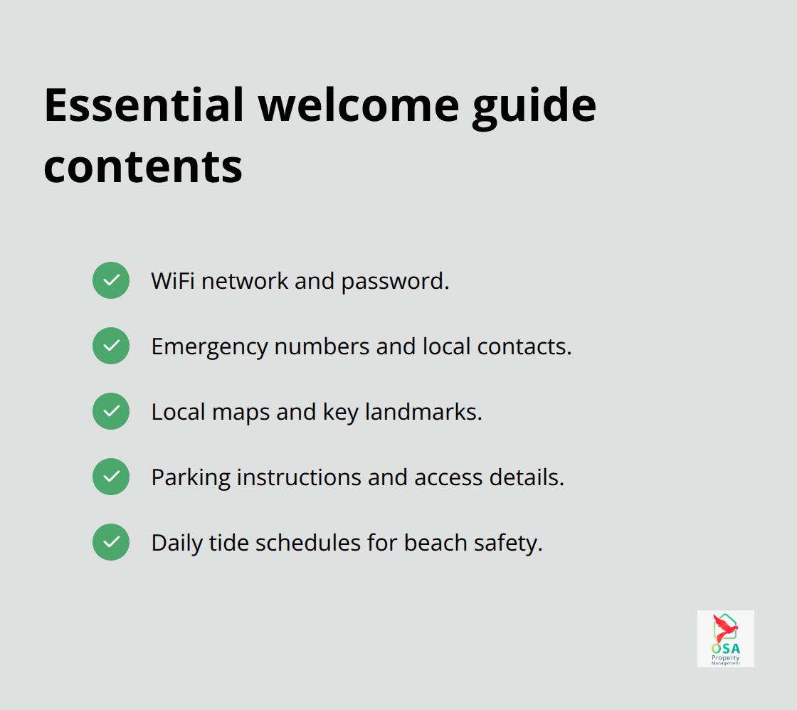 Checklist of items to include in a Uvita rental welcome guide - Uvita vacation rental tips