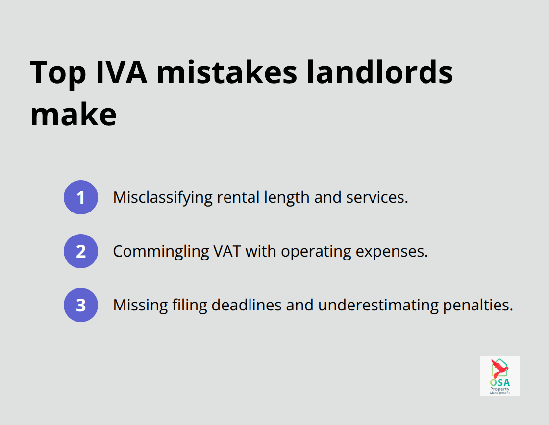 Compact list of three common errors with Costa Rica rental VAT - Costa Rica IVA guidelines