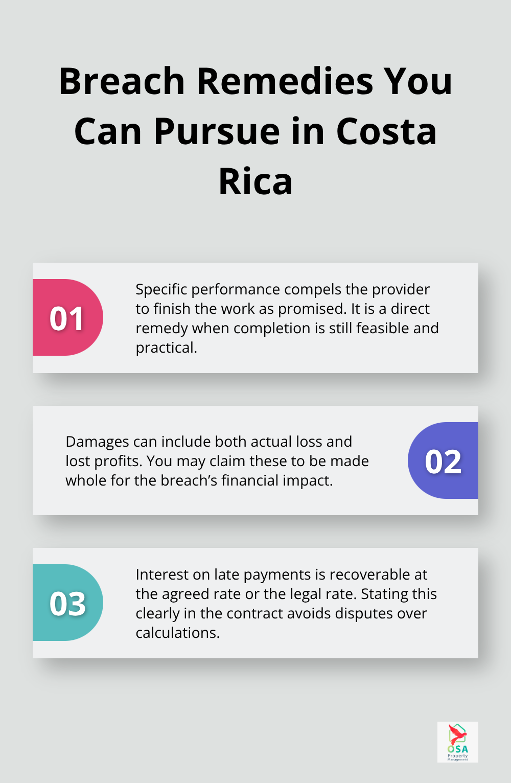 Three key remedies for contract breaches in Costa Rica maintenance agreements - Maintenance contracts Costa Rica
