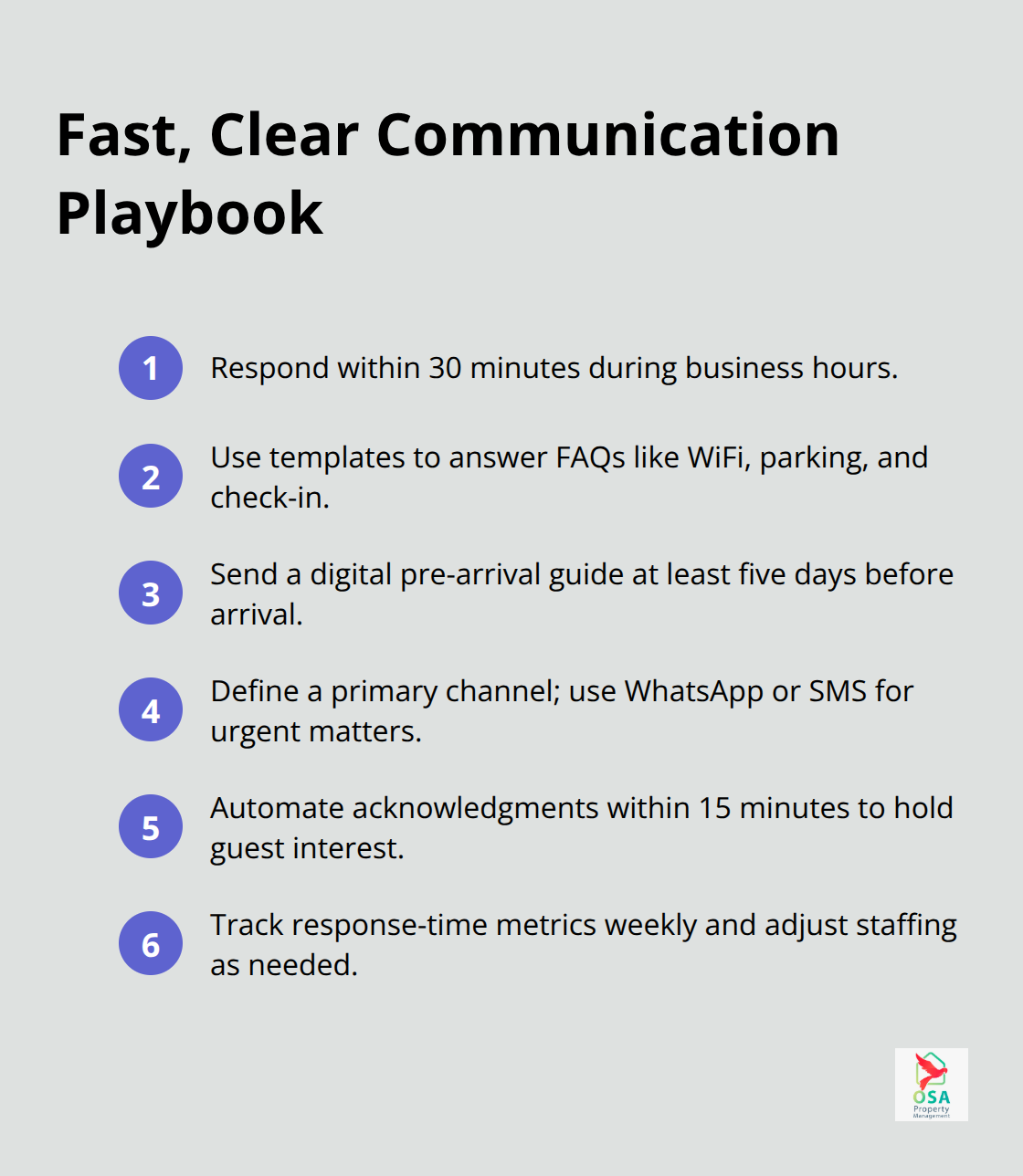 Compact checklist of fast-response and information-sharing best practices for Costa Rica rentals - Renter communications Costa Rica